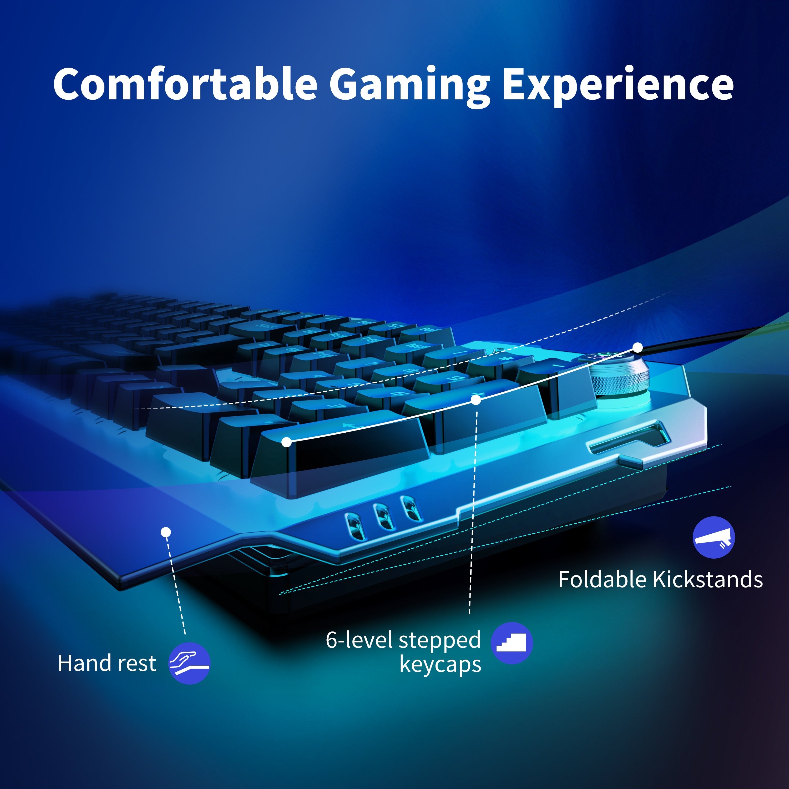 EWADN Pioneer GX810 Keyboard, Wired Gaming Keyboard