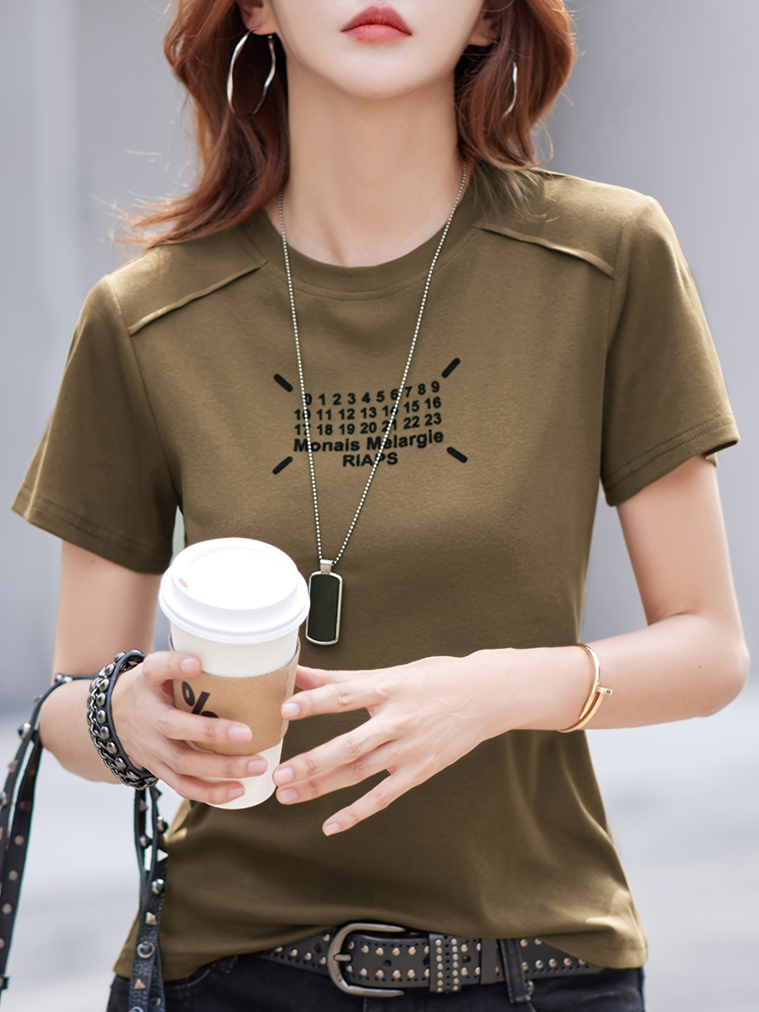 Letter Print Crew Neck T-shirt, Casual Short Sleeve Top For Spring & Summer, Women's Clothing