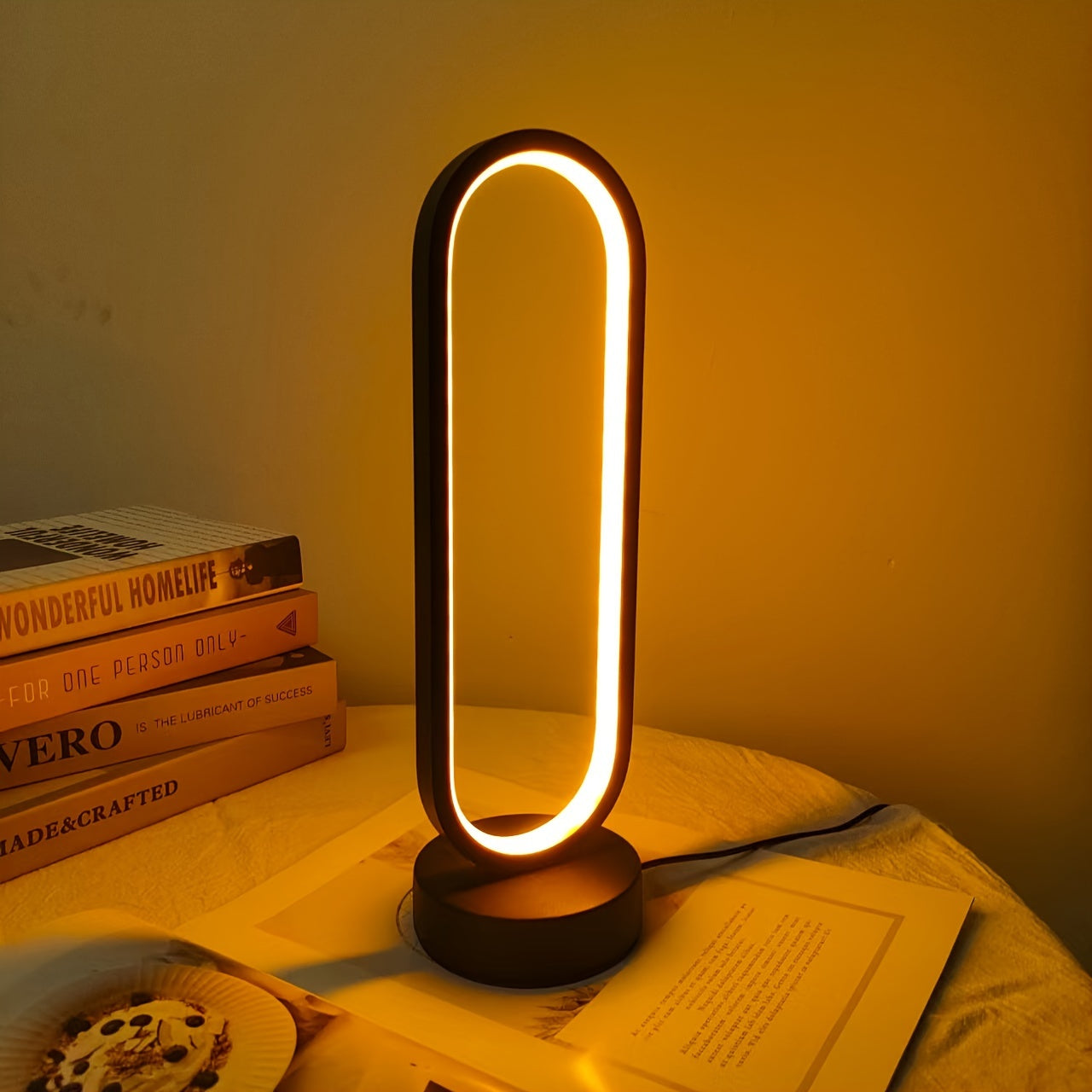 LED Wood Desk Lamp, Bedroom Bedside Night Light