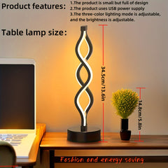 LED Spiral Table Lamp, Charging Capability