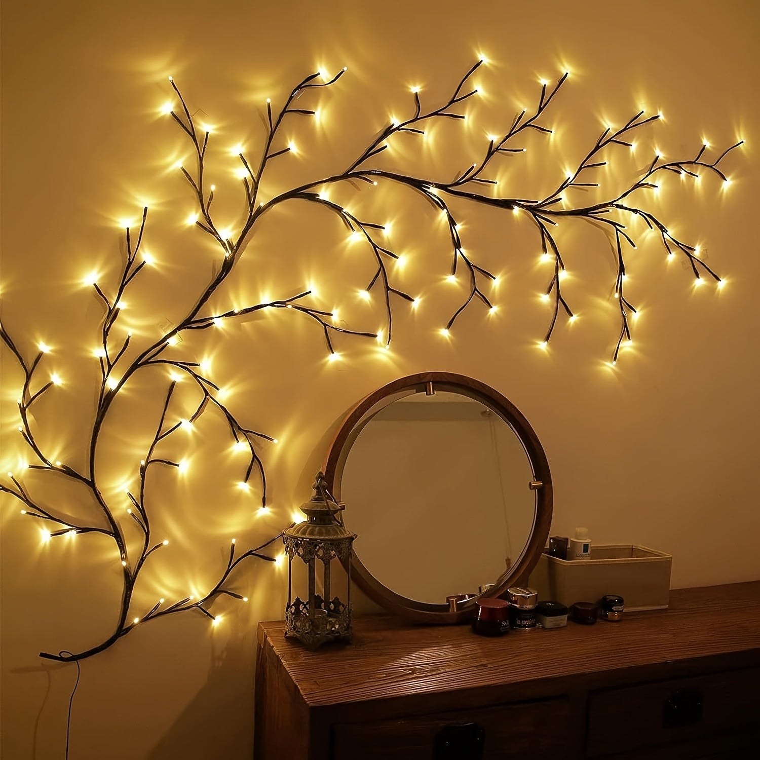 Ledoor 96LED Branch Twig Lights, Indoor Wall Decor Artificial Willow Vine Wall Lamp