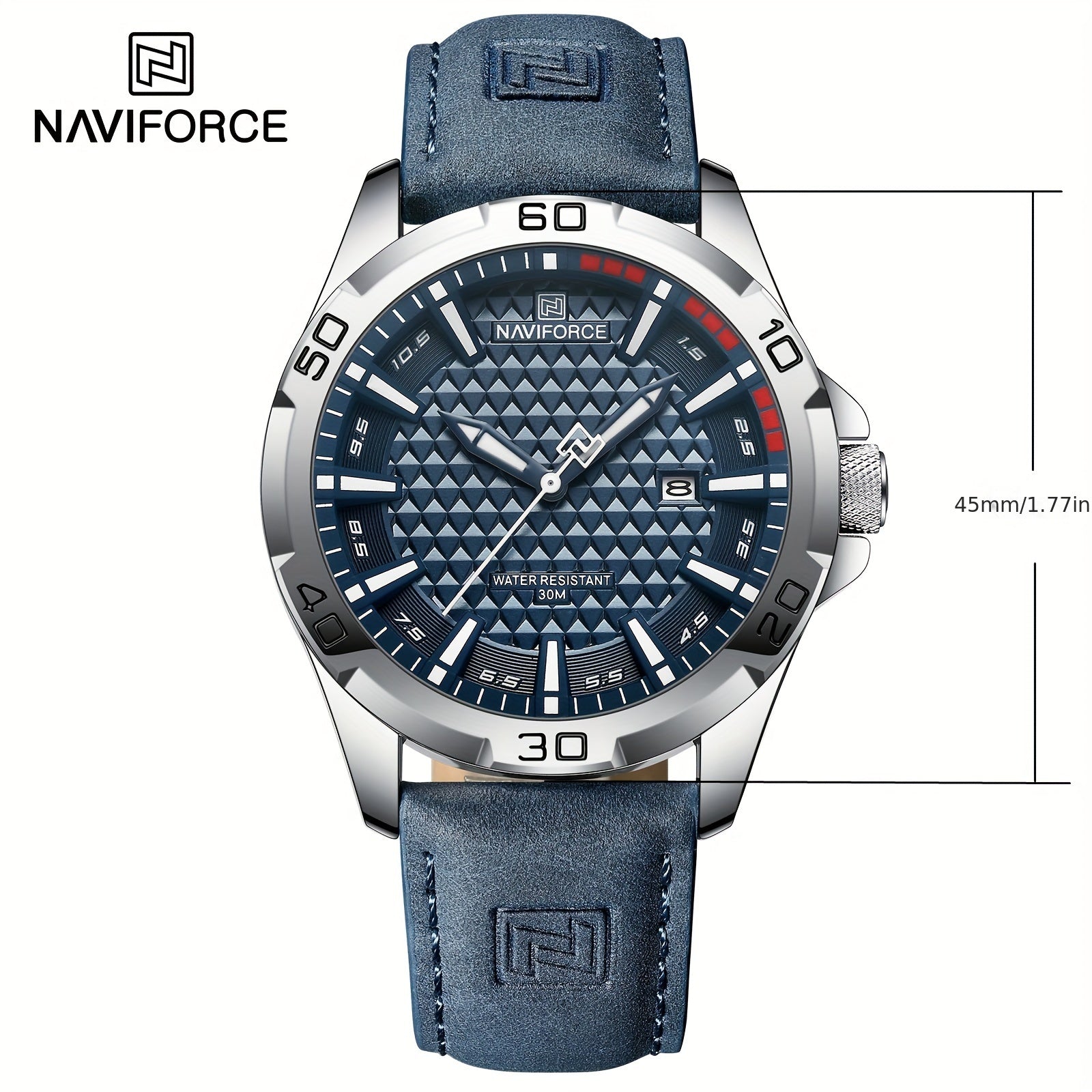 NAVIFORCE Fashion Men's Genuine Leather Cowhide Strap Watch