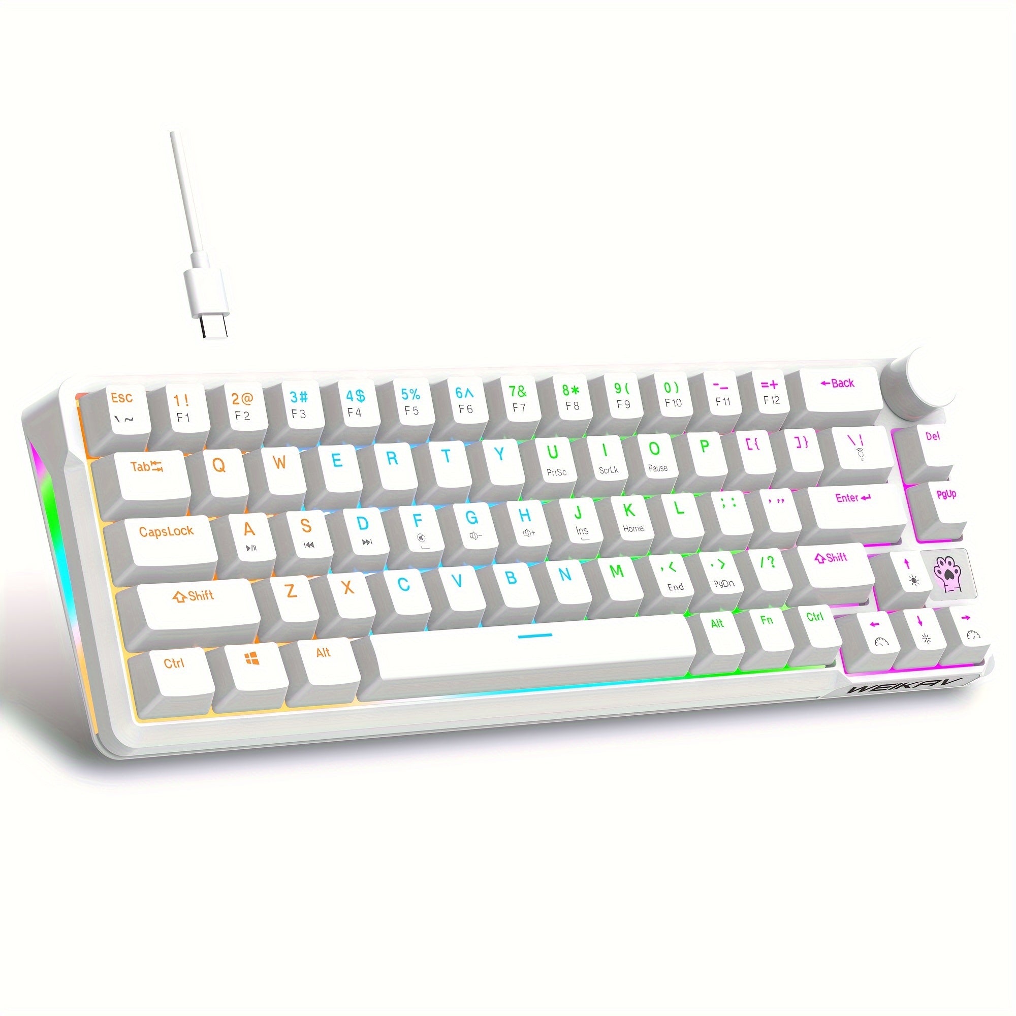 65 - key USB Wired, Gaming Mini Keyboard, RGB Lighting - Mojood