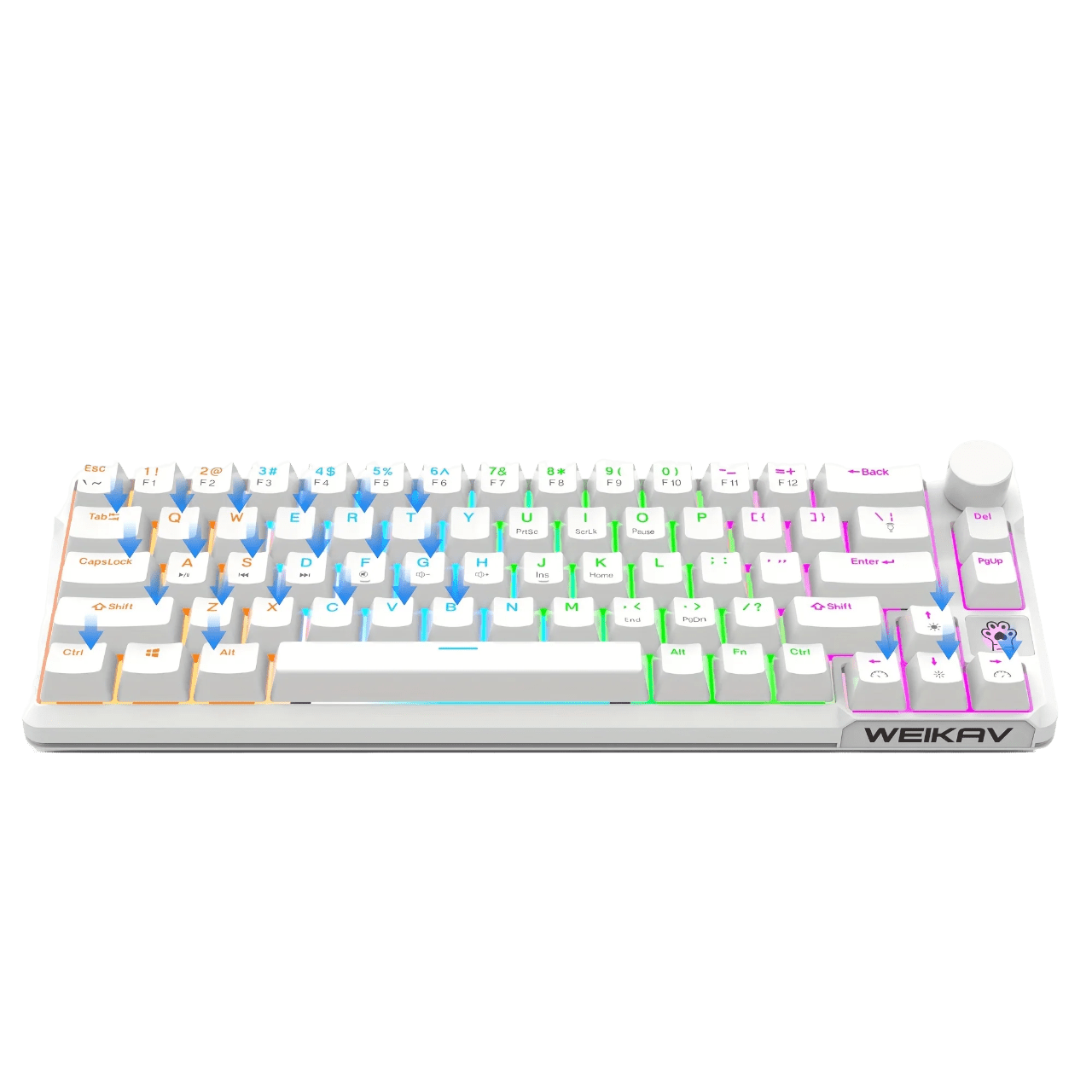 65 - key USB Wired, Gaming Mini Keyboard, RGB Lighting - Mojood