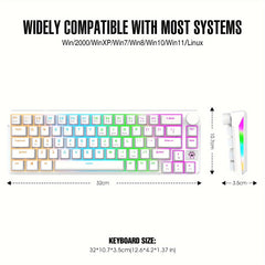 65 - key USB Wired, Gaming Mini Keyboard, RGB Lighting - Mojood