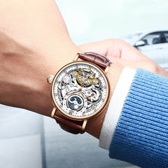 Watch Rose Golden Hollow Tourbillon Automatic Mechanical Watch