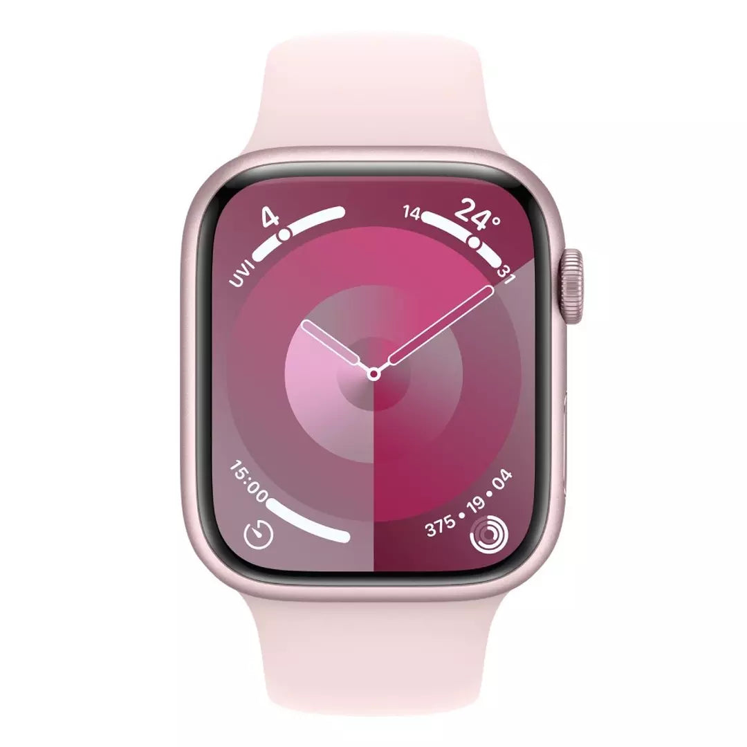 Apple Watch Series 9 GPS 41mm Pink Aluminium Case with Light Pink Sport Band - S/M