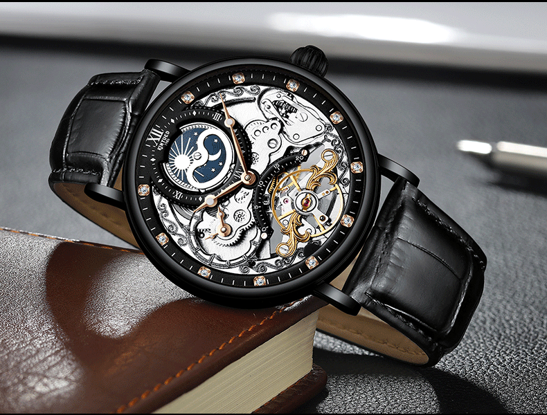 Watch Rose Golden Hollow Tourbillon Automatic Mechanical Watch