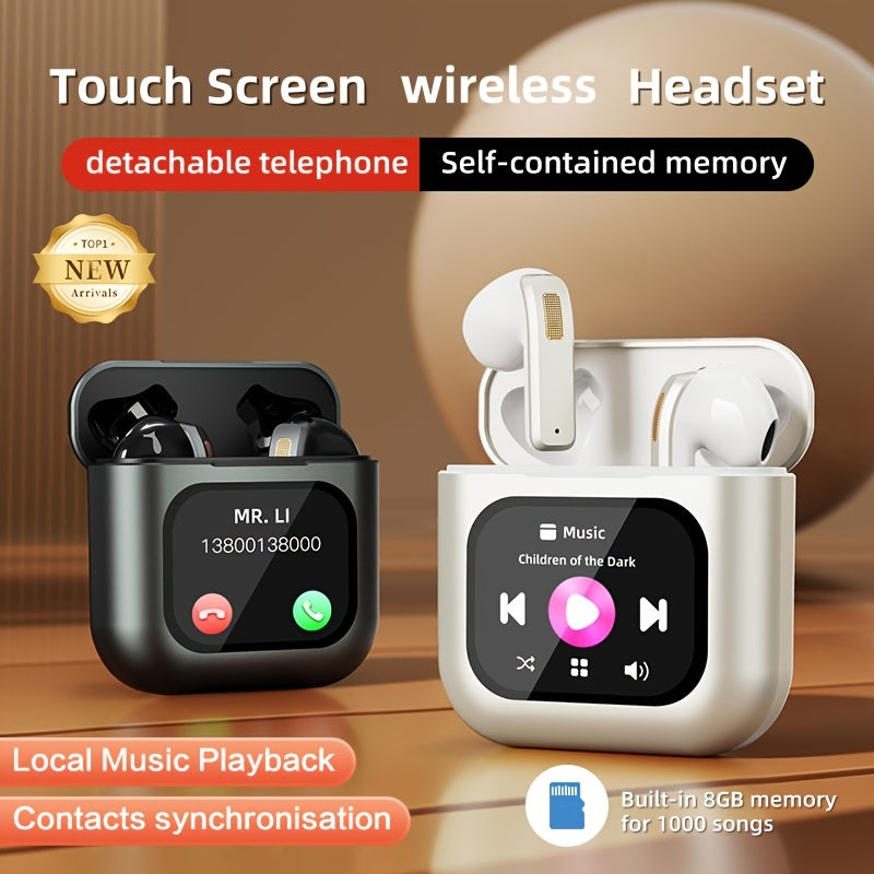 Touch Screen ENC Wireless Earbuds With Screen