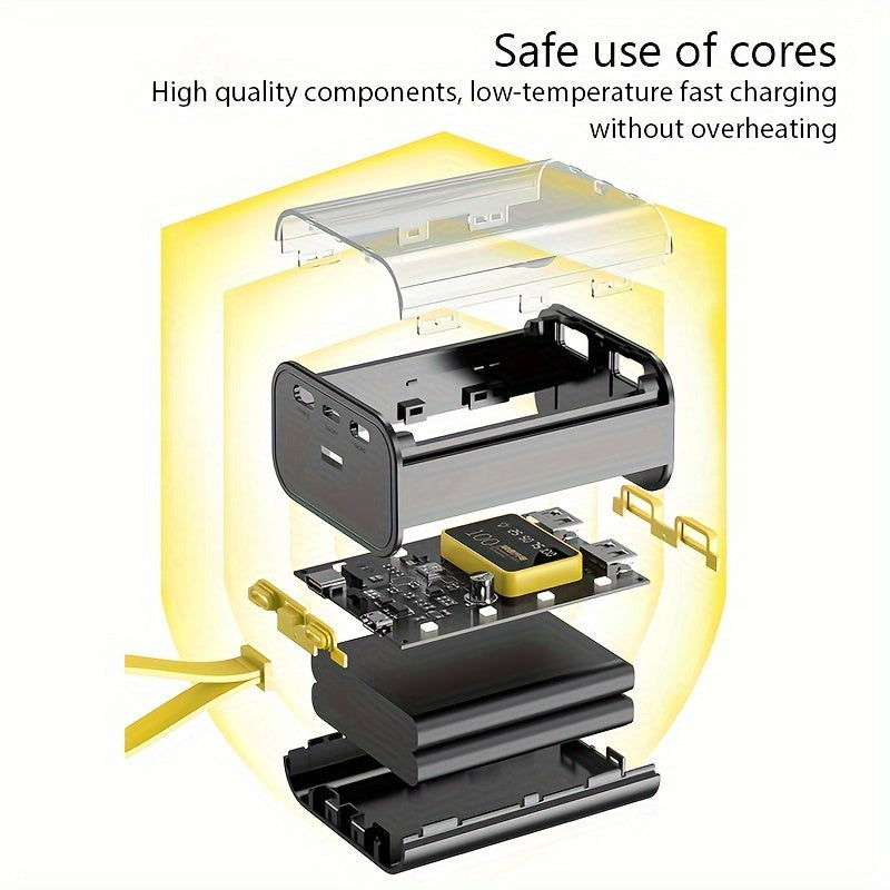 Portable Power Storage Box with LED Display, Micro USB, Type-C