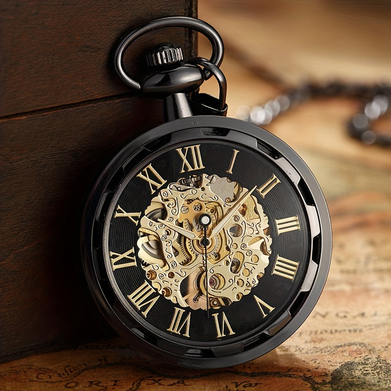 Retro Hollow Mechanical Pocket Watch, Waterproof Semi-automatic