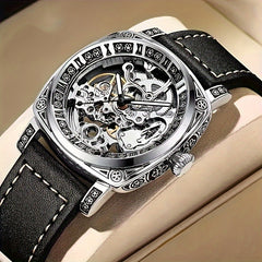 Carved Men's Hollow Mechanical Watch