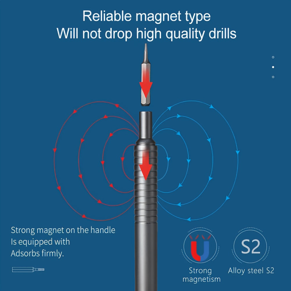 Screwdriver Kit: 25-In-1 Magnetic with Portable Aluminum Case