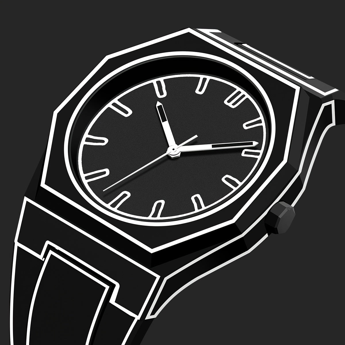 Funky Men's Quartz Watch with Sketch Design - Non-Waterproof