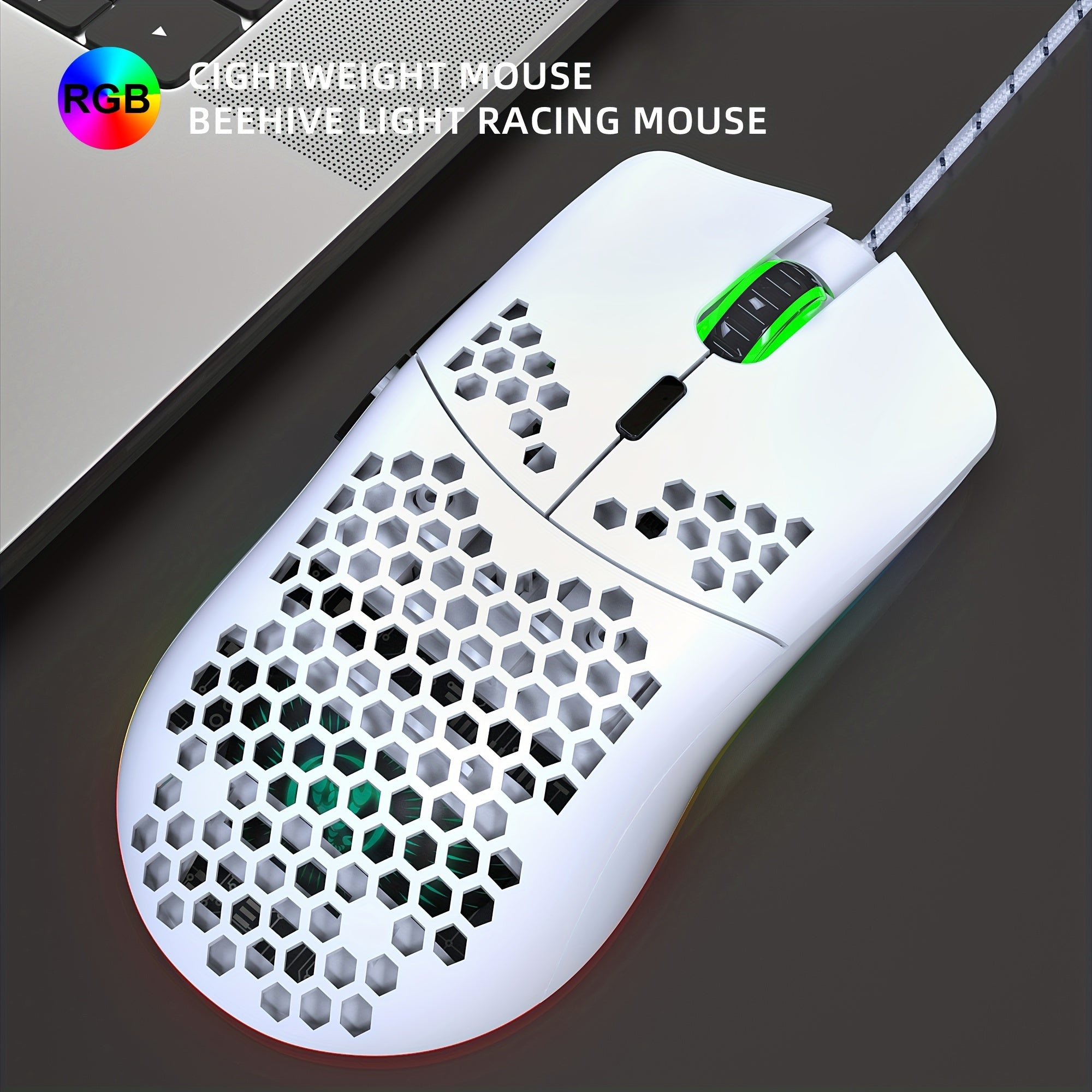 HXSJ-RGB Keyboard And Cellular Gaming Mouse, Compact 68-key Mini Wired Keyboard RGB Backlit