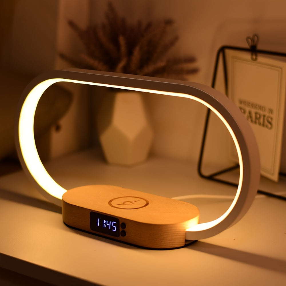 10W multifunctional wireless charging station watch, LED desk light