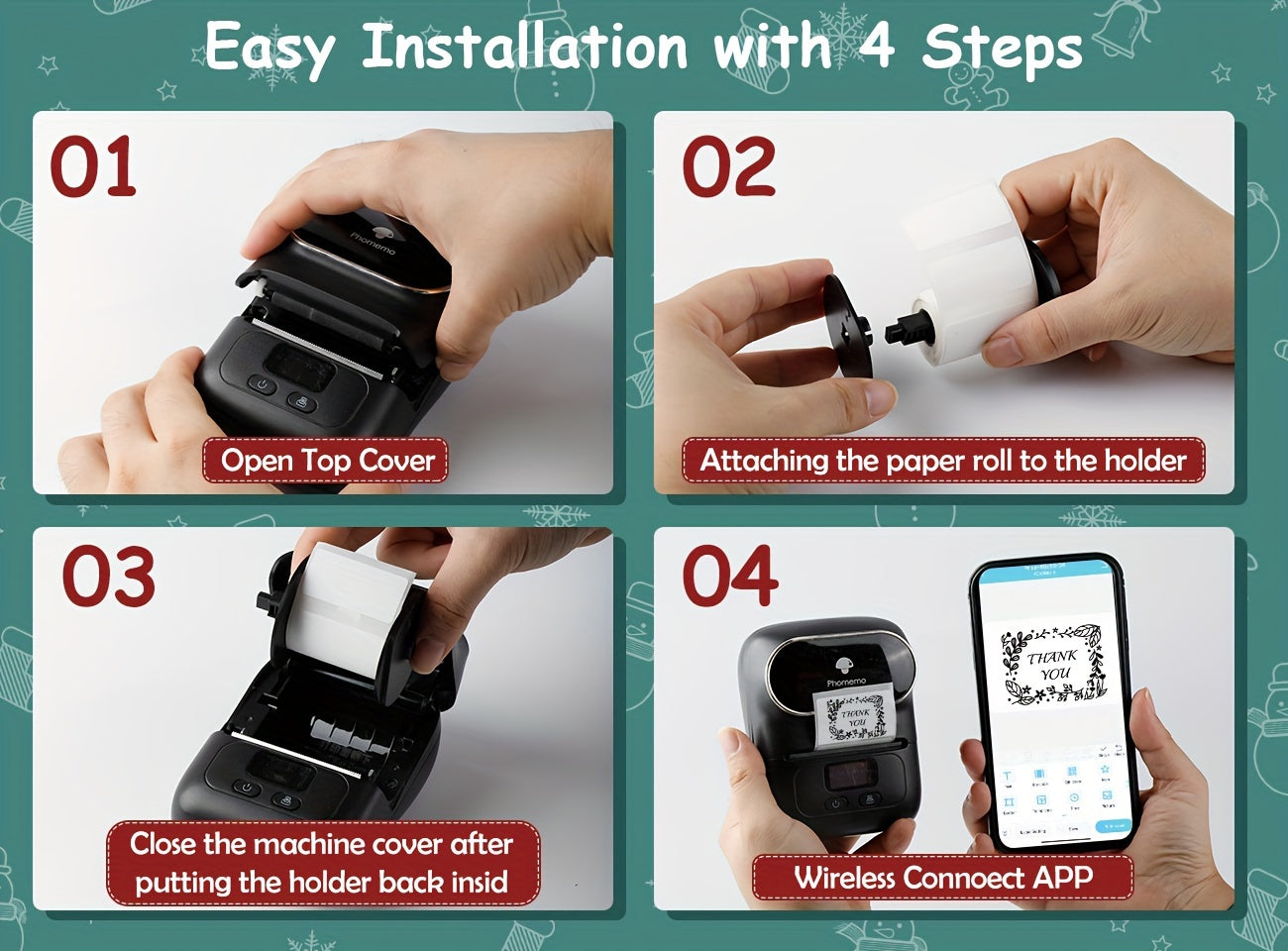 M110 Thermal Label Makers - Portable Wireless Thermal Label Maker