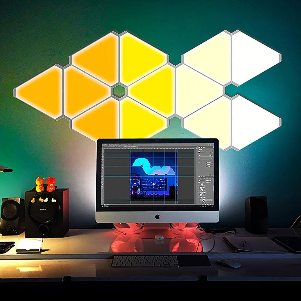 3/6/10/12pcs RGB APP LED Triangle Quantum Light