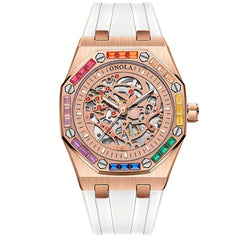 ONOLA Fashion New Rainbow Rhinestone Automatic Mechanical Watch