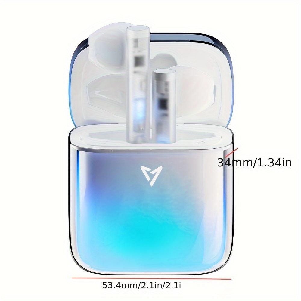 High-Quality Luminous Gaming Wireless Earbuds With Active Noise Cancellation, Long Battery Life, Volume Control, And Built-in Microphone - Compatible With Smartphones