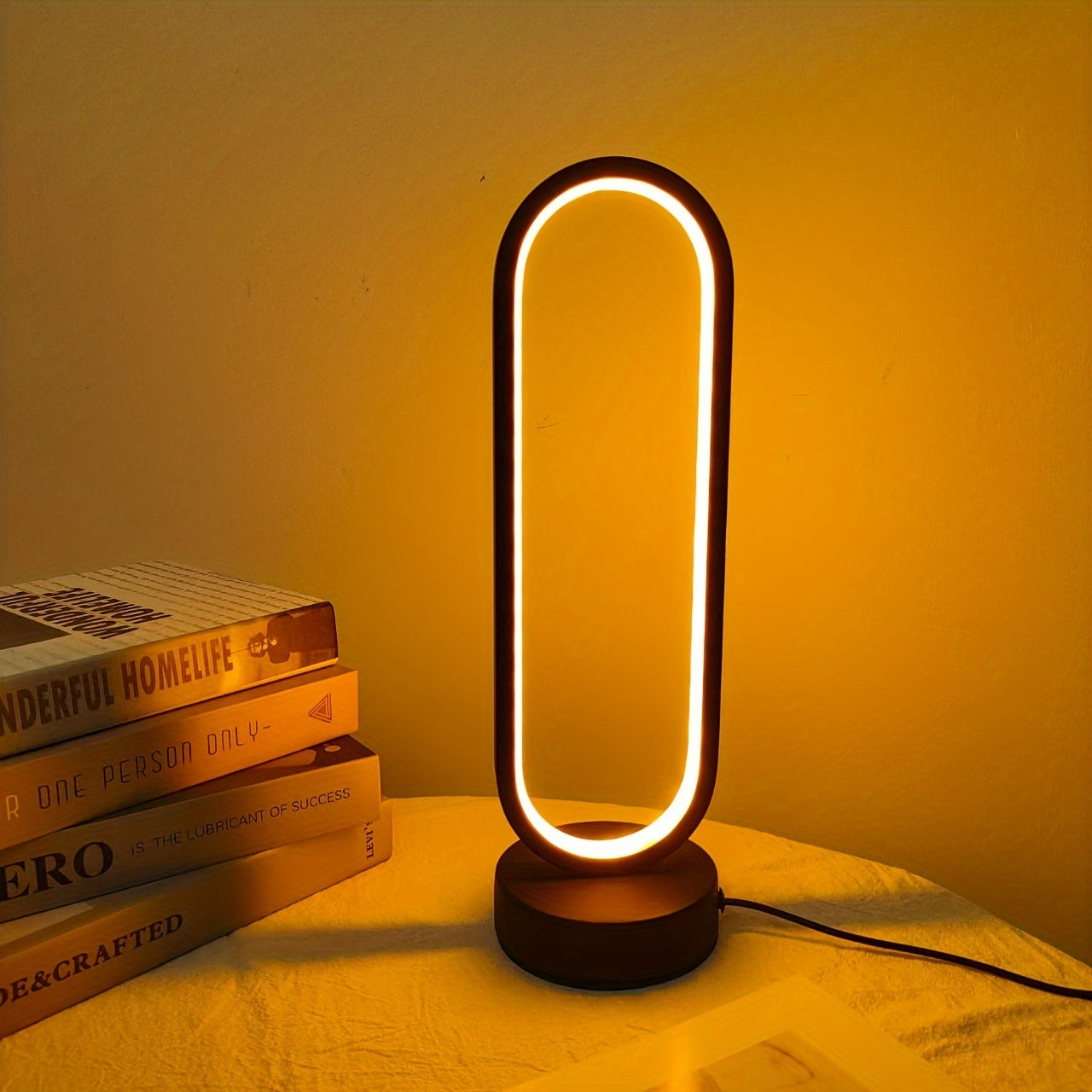 LED Wood Desk Lamp, Bedroom Bedside Night Light