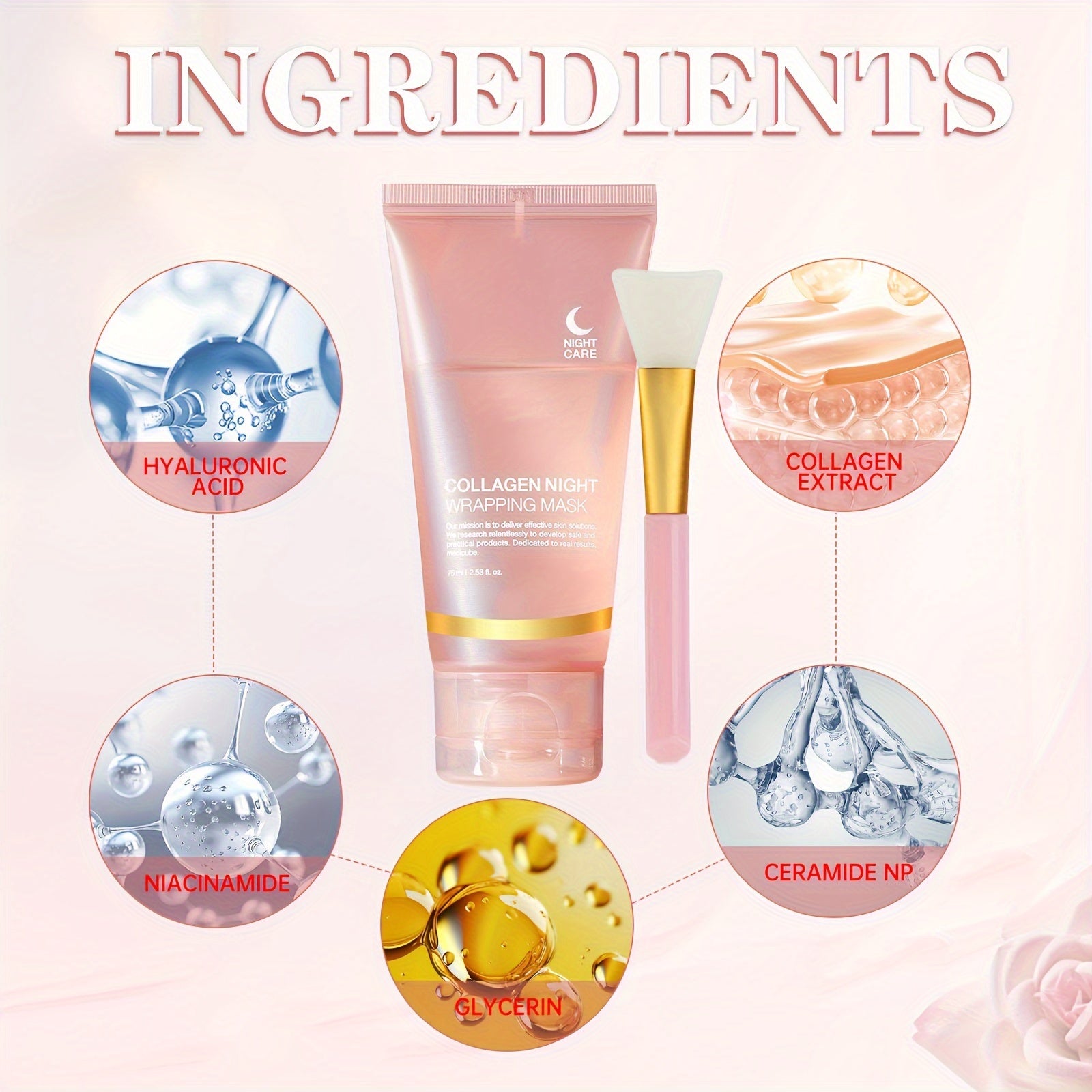 75ml Collagen Night Care Peel-Off Mask with Jelly Brush