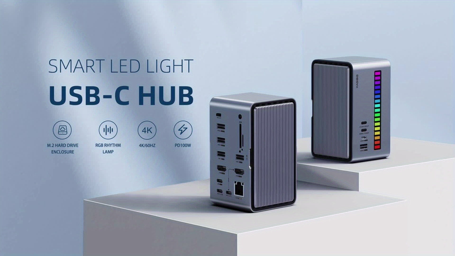 HAGiBiS 8K LED USB-C Hub