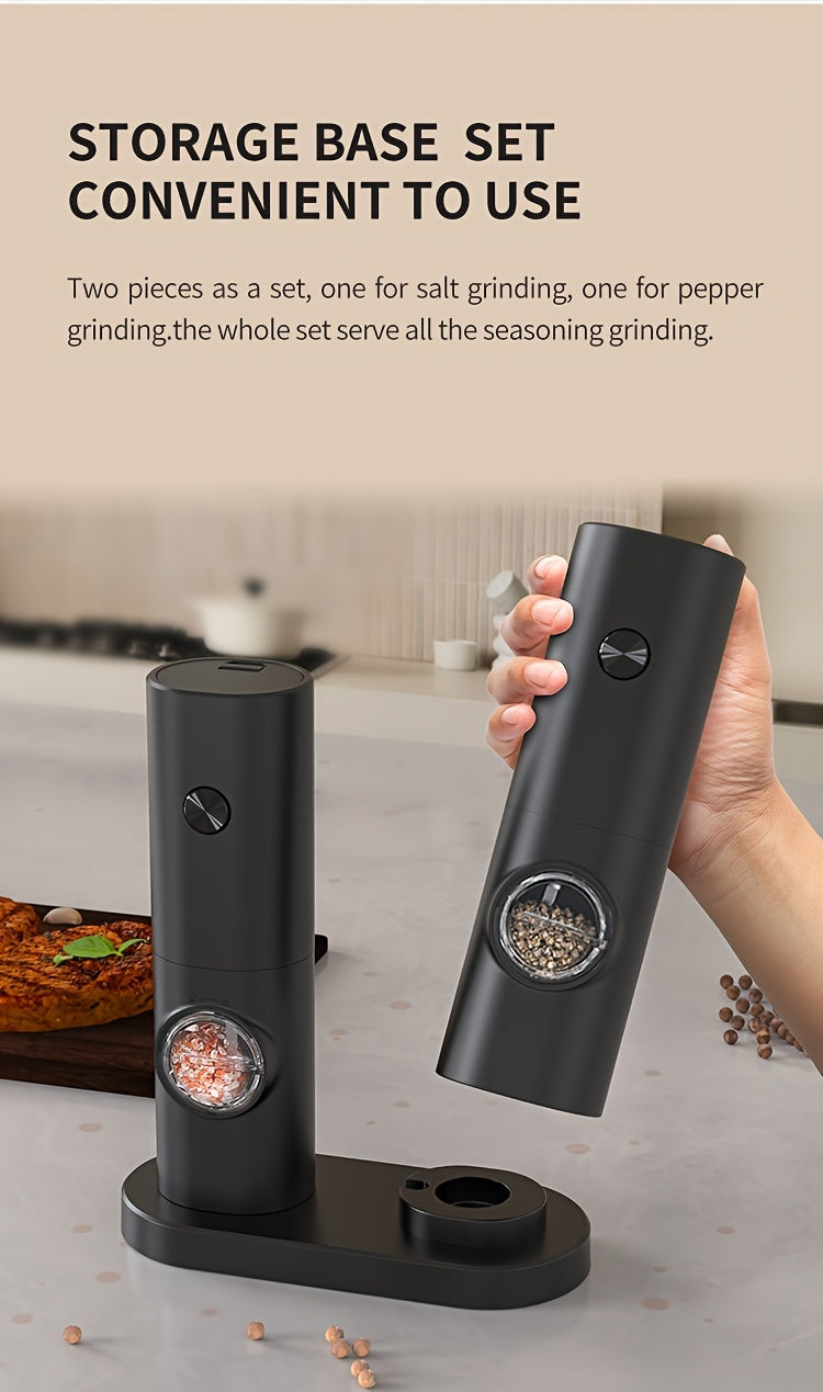 Pepper Grinder, Household Sea Salt Ginder, Electric Adjustable Spice Grinder