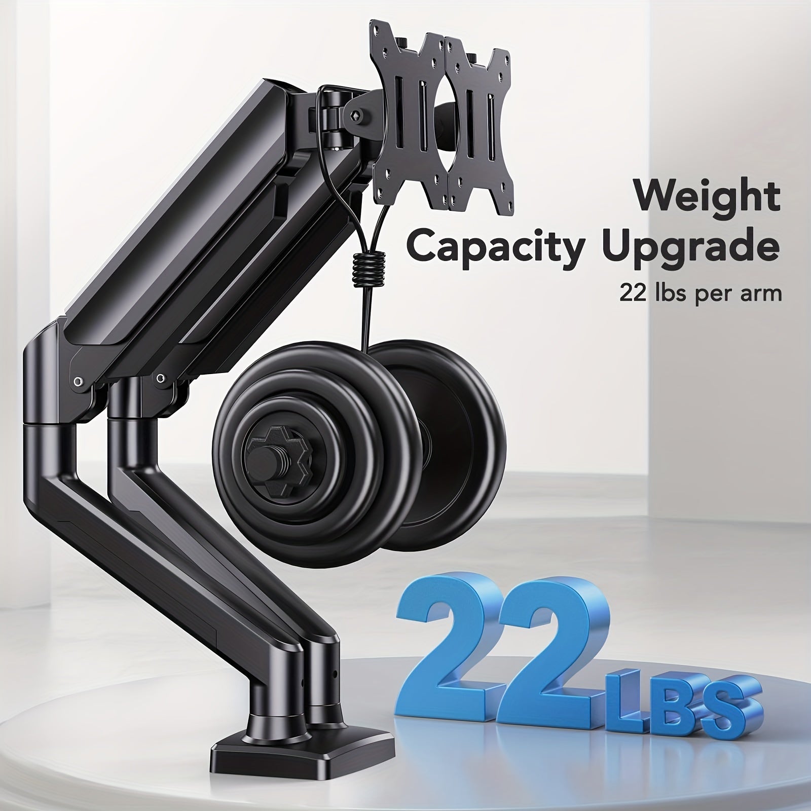 Dual Monitor Stand - 360° Adjustable, Up to 9.98KG Each Arm, 33.02-81.28cm Screens