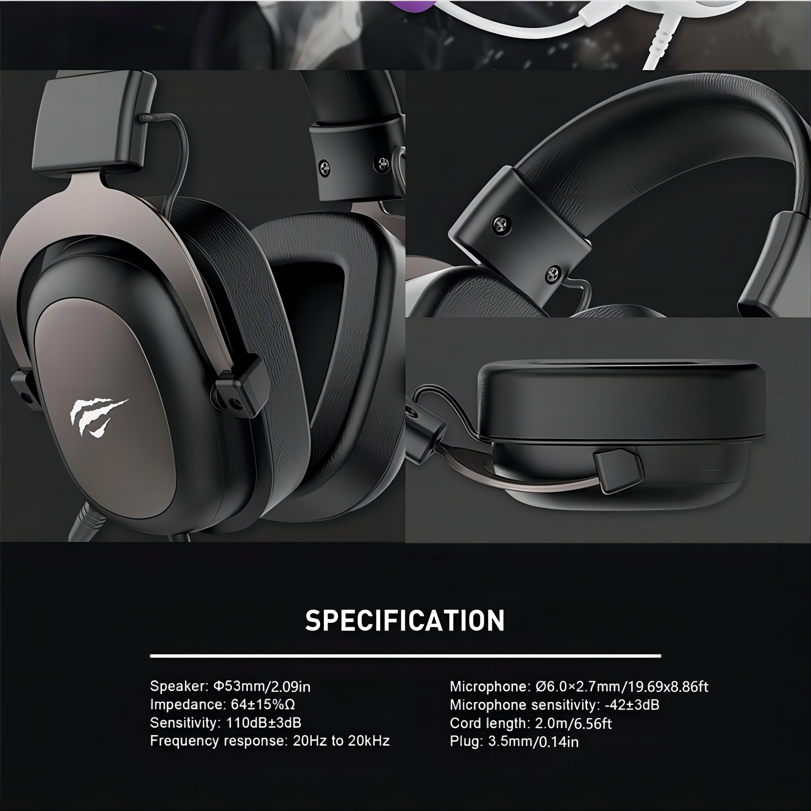 HAVIT Gaming Headset, Protein Leather Earmuffs Surround Sound