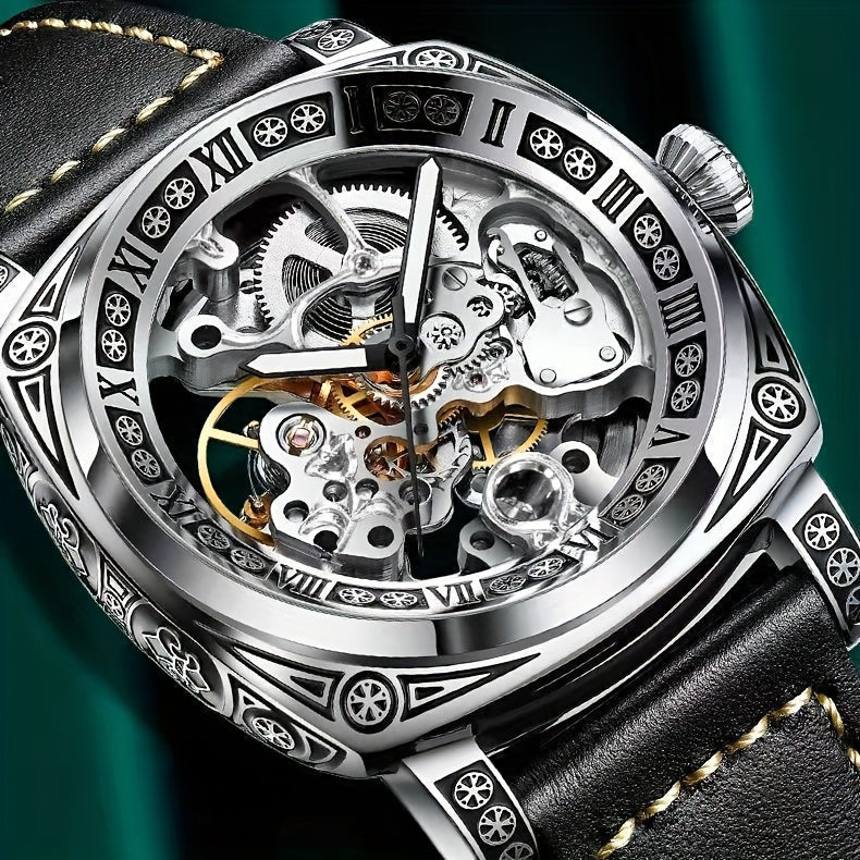 Carved Men's Hollow Mechanical Watch