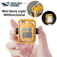 Smiling Shark SD5221 Mini Rechargeable COB Work Light - Windproof, Dual Arc Flashlight with Magnetic Mount & Power Indicator for Camping, Hiking, Everyday Use & Emergencies