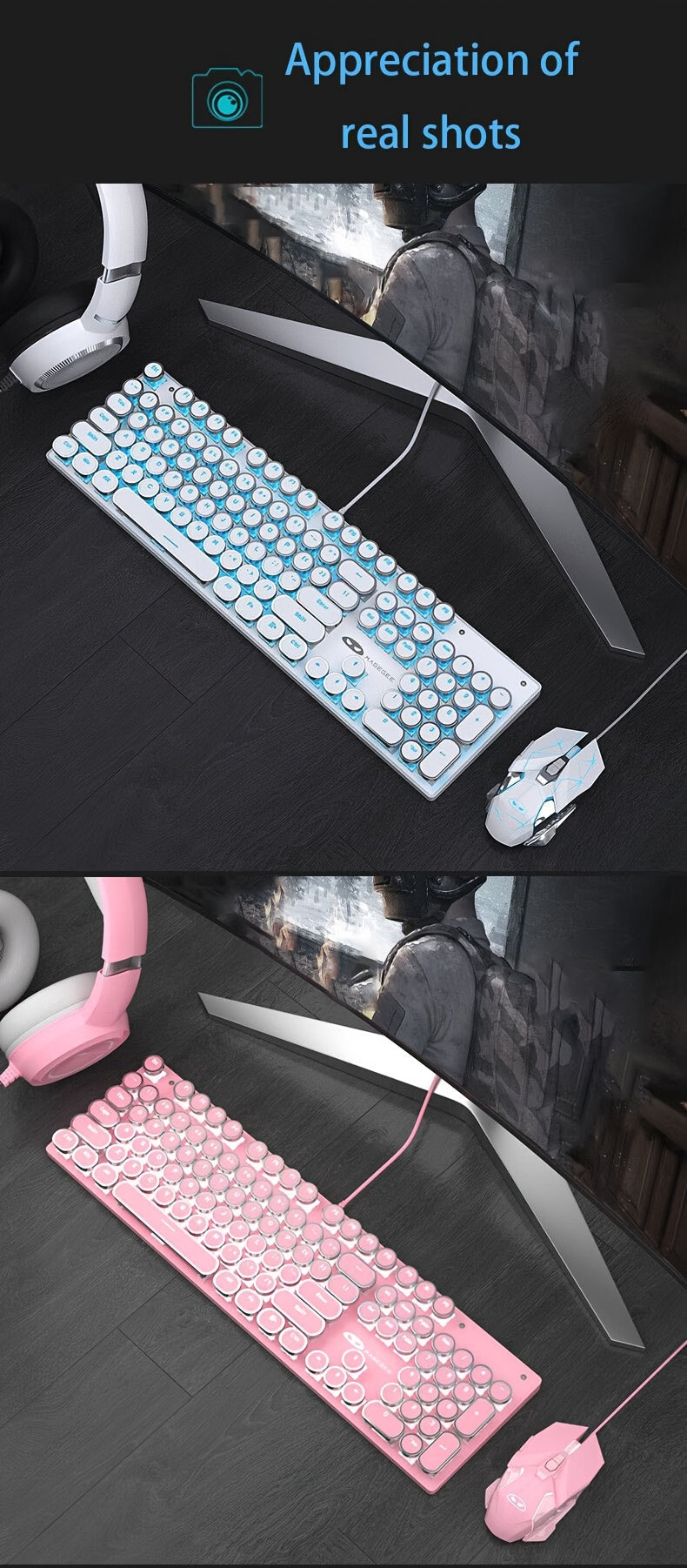 MageGee Typewriter Mechanical Gaming Keyboard