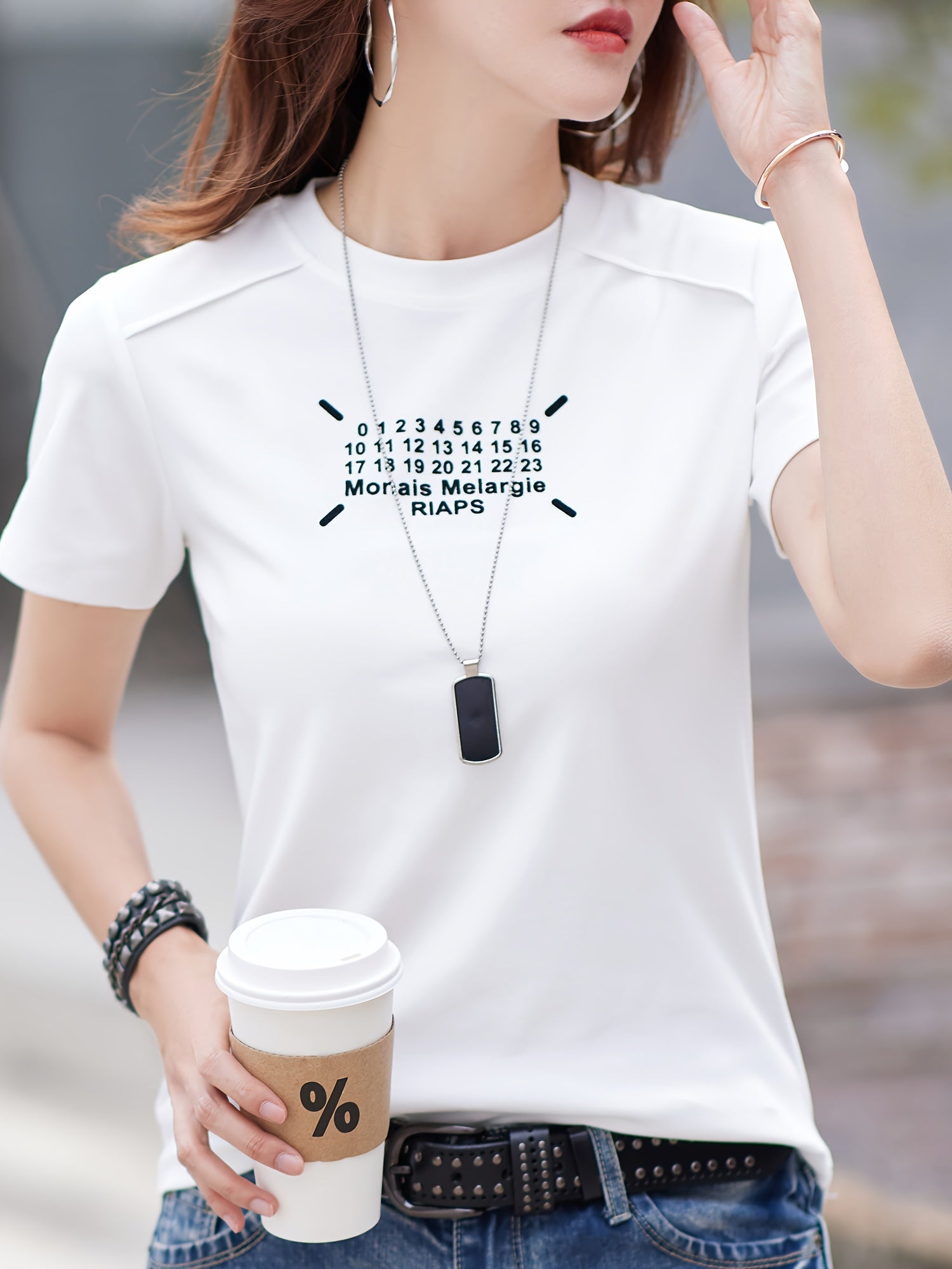 Letter Print Crew Neck T-shirt, Casual Short Sleeve Top For Spring & Summer, Women's Clothing