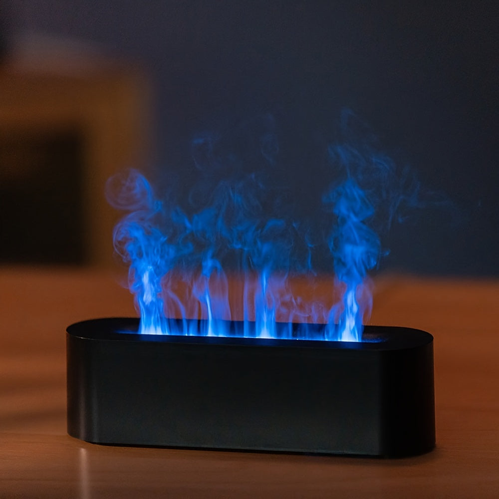 Mini Air Humidifier - Cool Mist Aroma Diffuser with Colorful Flame Effect