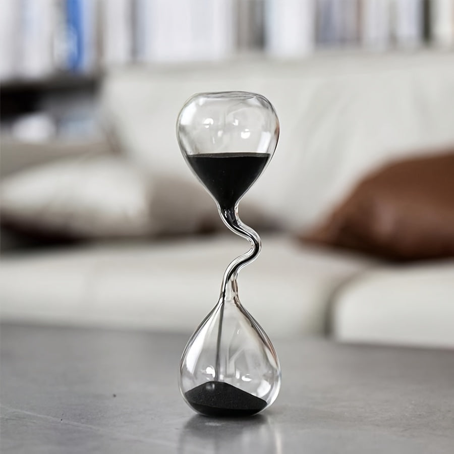 Creative Hourglass Sculpture – Black Sand Glass Hourglass Timepiece