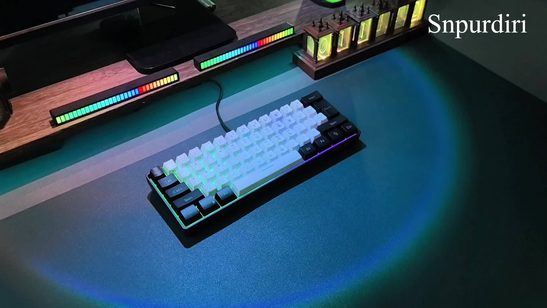 Snpurdiri 60% Wired Gaming Keyboard RGB Backlit Compact