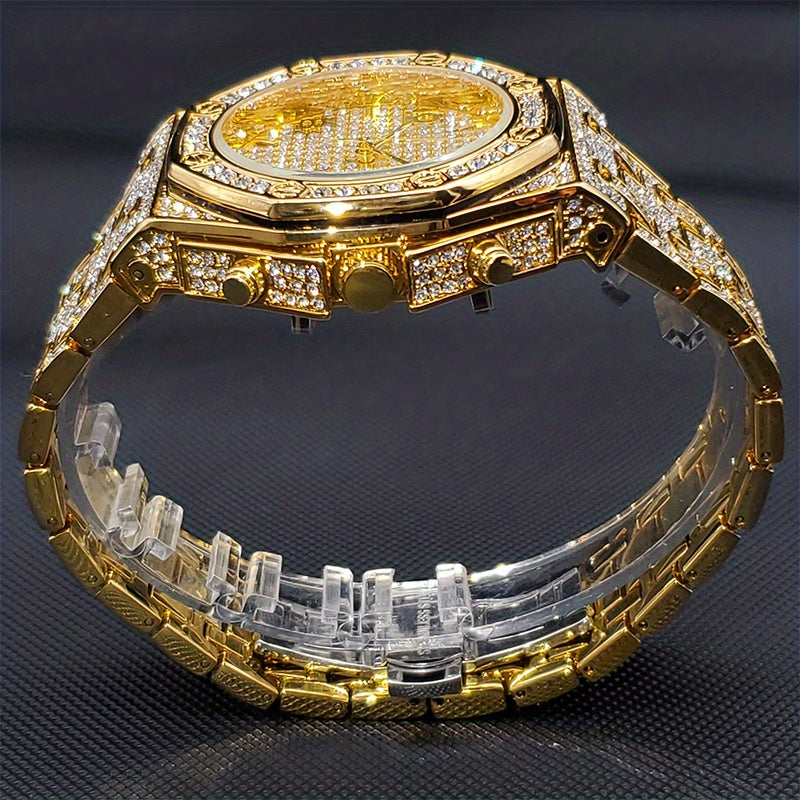 Men's Rhinestone Wrist Quartz Watch