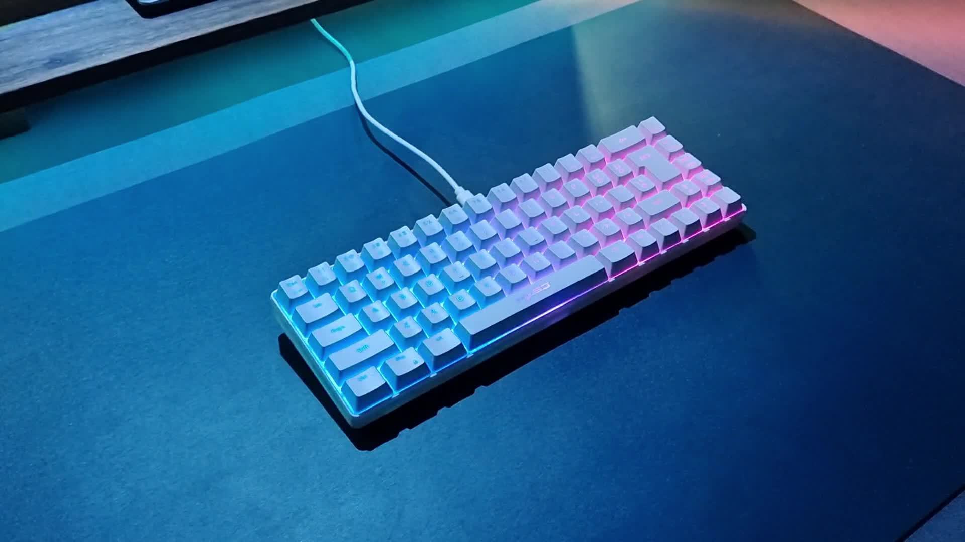 HXSJ-RGB Keyboard And Cellular Gaming Mouse, Compact 68-key Mini Wired Keyboard RGB Backlit