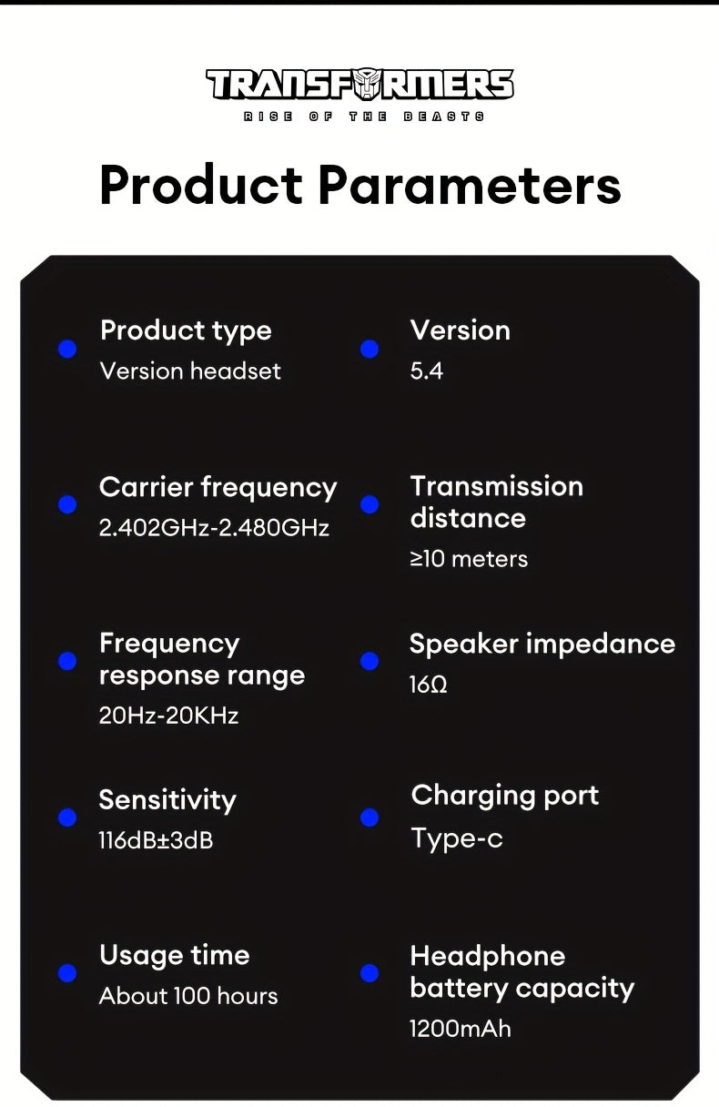 Transformers Wireless Gaming Headset Surrounded Sound