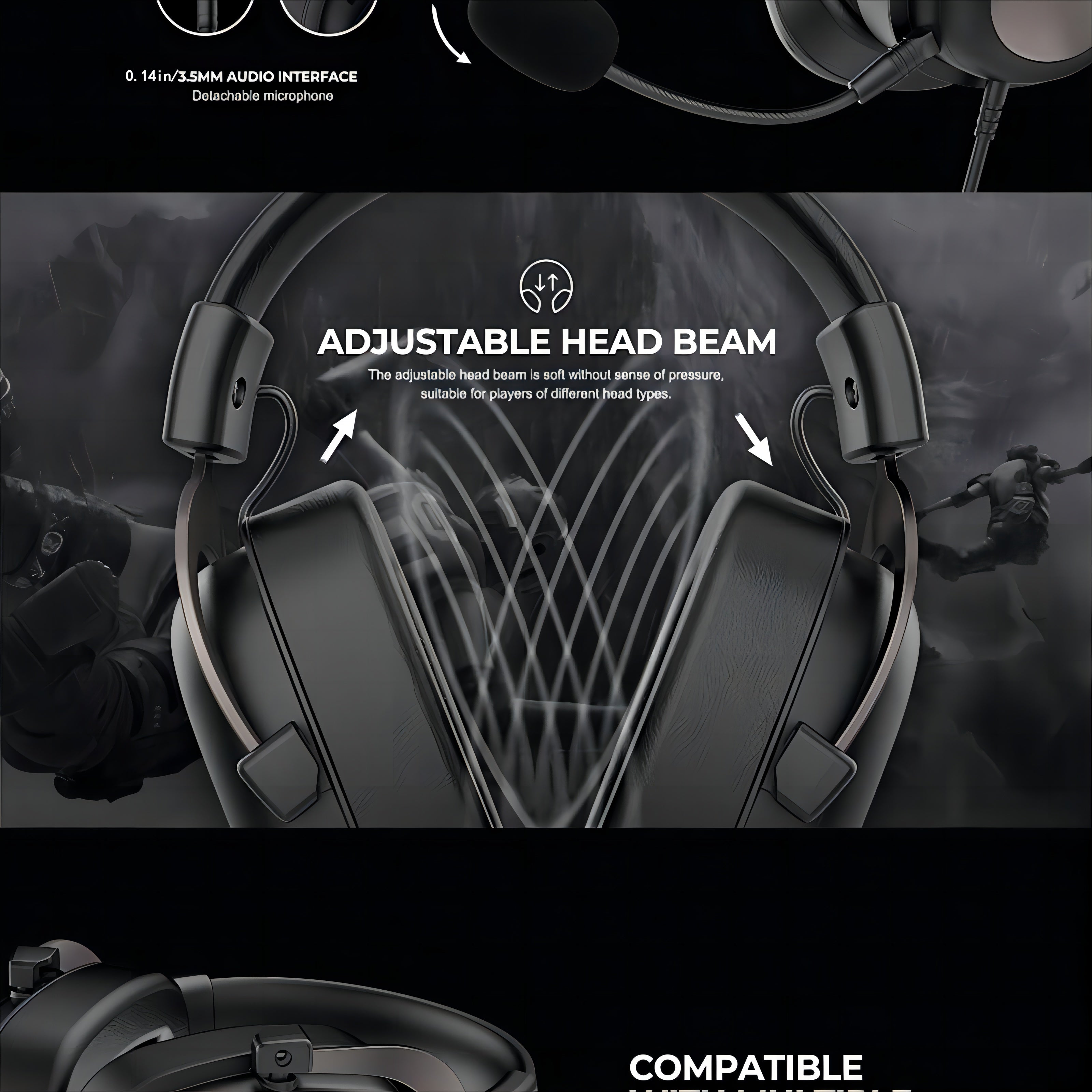 HAVIT Gaming Headset, Protein Leather Earmuffs Surround Sound