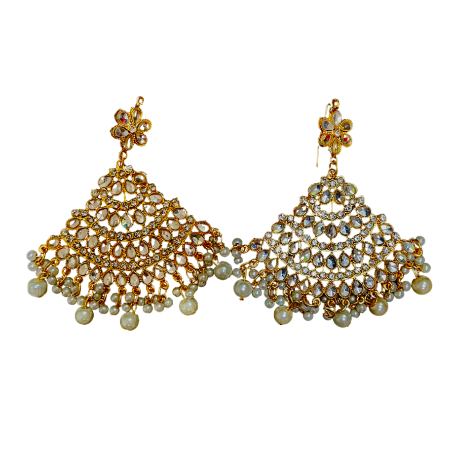 Pearl Elegance : Earrings + Bindi Set