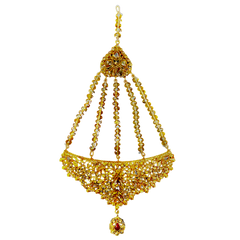 Ruby Radiance : Bridal Ornament with Red Bead