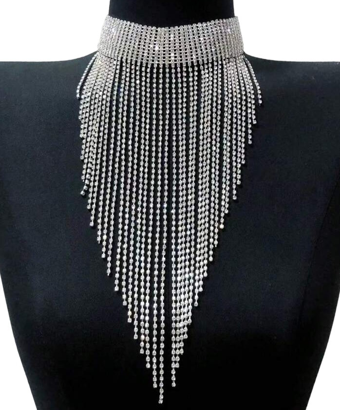 Rhinestone Long Necklace