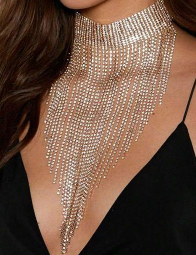 Rhinestone Long Necklace