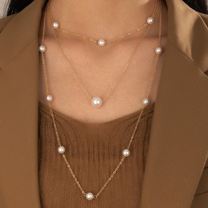 Triple Pearl Necklace