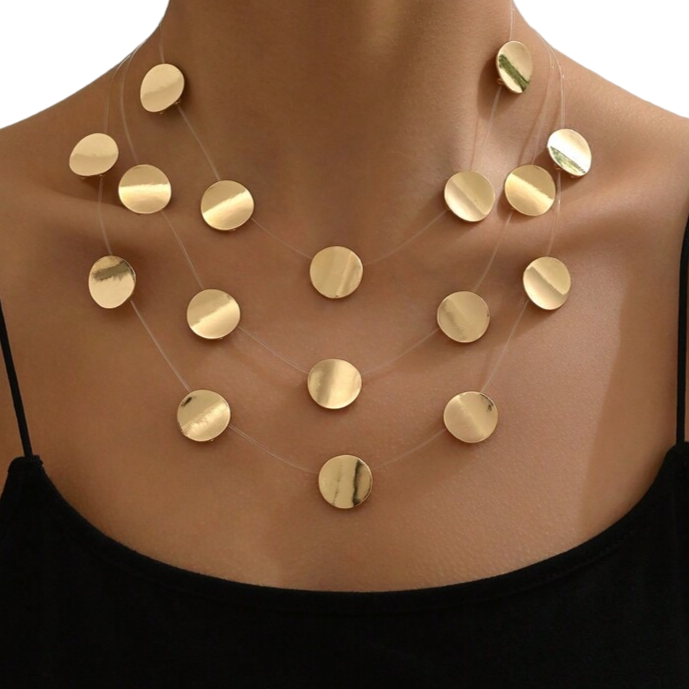 Golden Disc Necklace