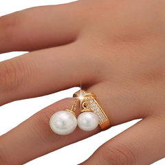 Dual Bead Dangle Ring