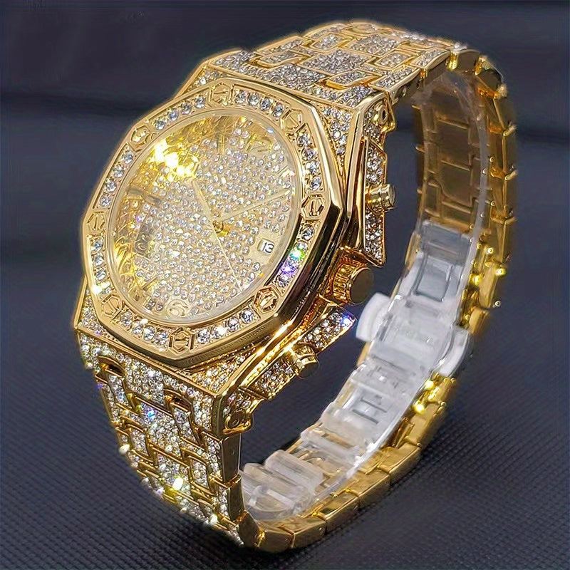 Men's Rhinestone Wrist Quartz Watch