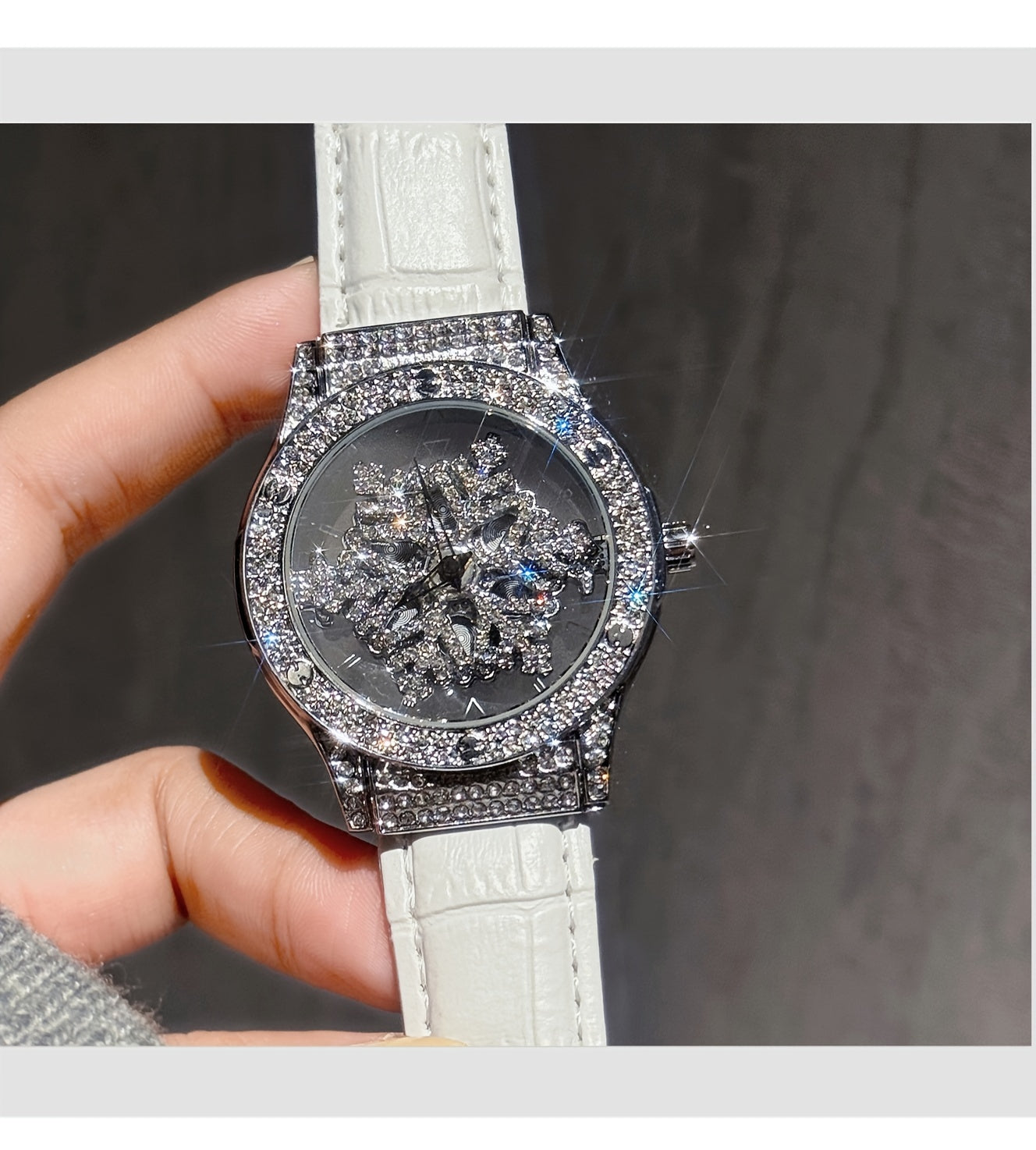 Women's Quartz Watch with Rhinestone Accents